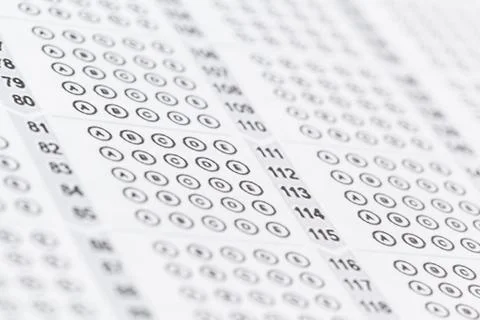 Test score sheet with answers Stock Photos