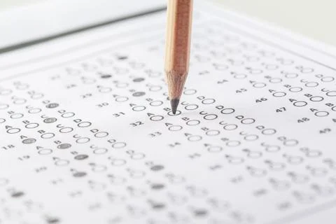 Test score sheet with answers Stock Photos