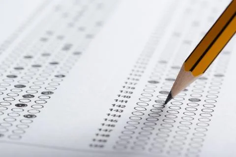 Test score sheet with answers Stock Photos