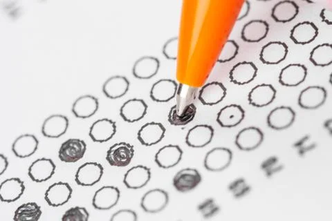 Test score sheet with answers Stock Photos