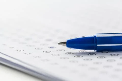 Test score sheet with answers Stock Photos