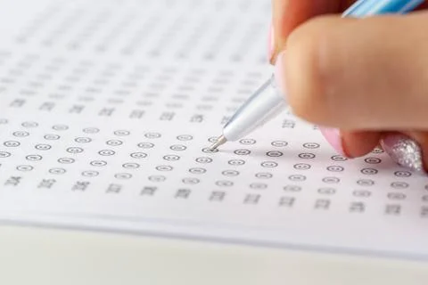 Test score sheet with answers Stock Photos