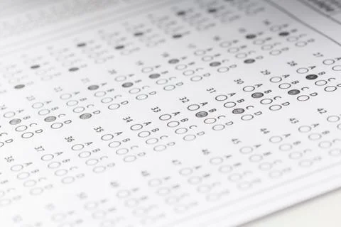 Test score sheet with answers Stock Photos