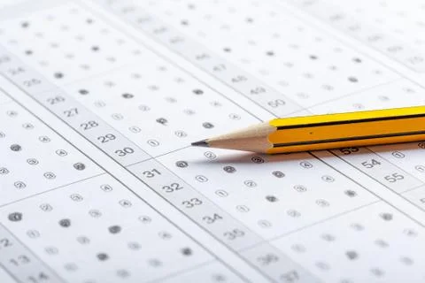 Test score sheet with answers Stock Photos