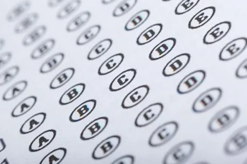 Test score sheet with answers Stock Photos
