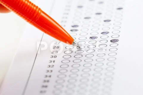 Test score sheet with answers Stock Photos
