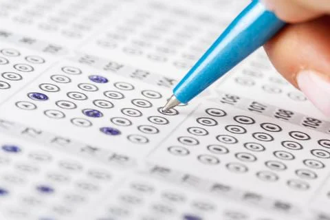 Test score sheet with answers Stock Photos