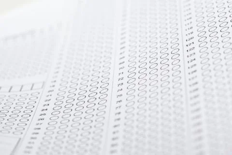 Test score sheet with answers Stock Photos