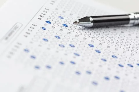 Test score sheet with answers Stock Photos