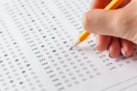 Test score sheet with answers Stock Photos