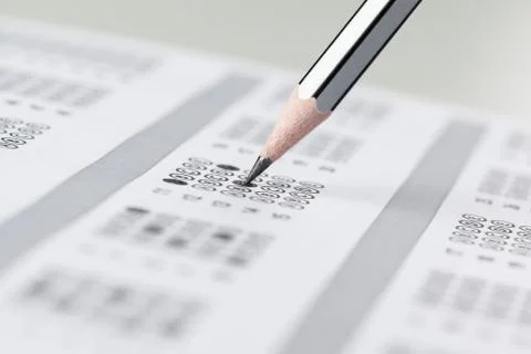 Test score sheet with answers Stock Photos