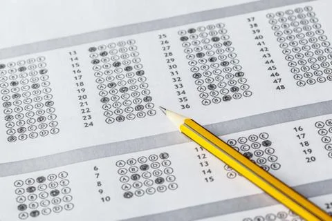 Test score sheet with answers Stock Photos