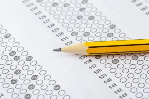 Test score sheet with answers Stock Photos