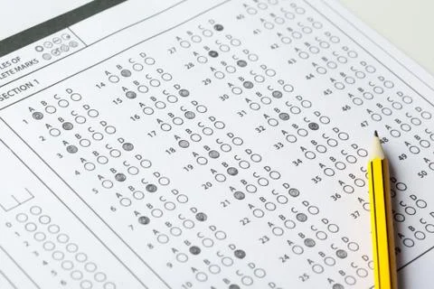 Test score sheet with answers Stock Photos
