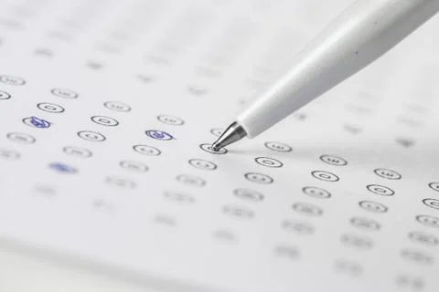 Test score sheet with answers Stock Photos