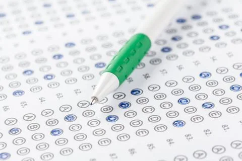 Test score sheet with answers Stock Photos