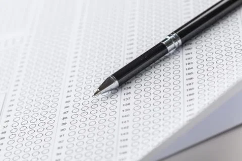 Test score sheet with answers Stock Photos