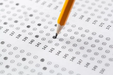 Test score sheet with answers Stock Photos