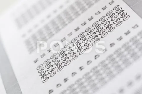 Test score sheet with answers Stock Photos