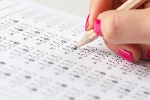 Test score sheet with answers Stock Photos
