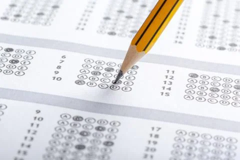 Test score sheet with answers Stock Photos