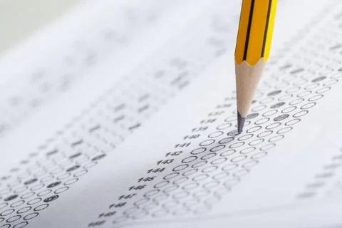Test score sheet with answers Stock Photos