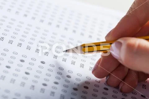 Test score sheet with answers Stock Photos