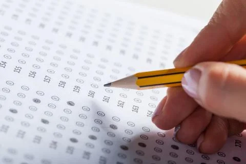 Test score sheet with answers Stock Photos
