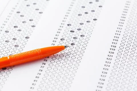 Test score sheet with answers Stock Photos