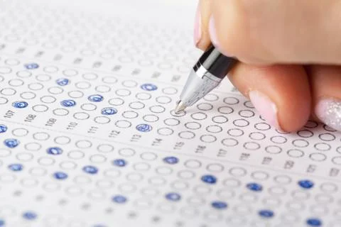 Test score sheet with answers Stock Photos