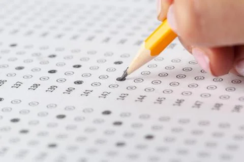 Test score sheet with answers Stock Photos