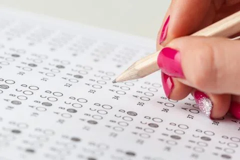 Test score sheet with answers Stock Photos