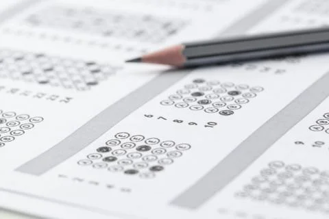 Test score sheet with answers Stock Photos