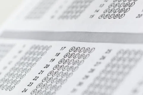 Test score sheet with answers Stock Photos