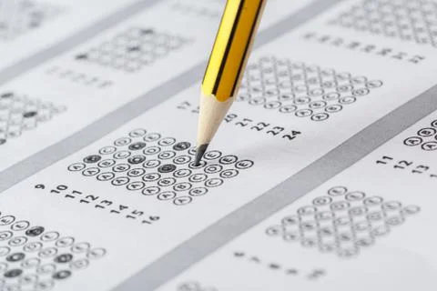 Test score sheet with answers Stock Photos