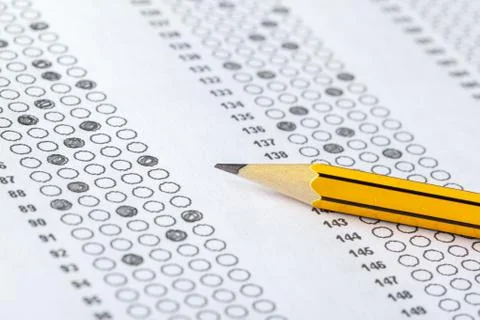 Test score sheet with answers Stock Photos