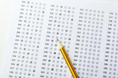 Test score sheet with answers Stock Photos