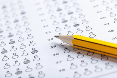 Test score sheet with answers Stock Photos