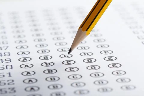 Test score sheet with answers Stock Photos