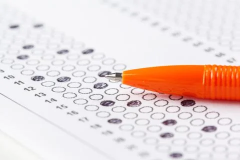 Test score sheet with answers Stock Photos