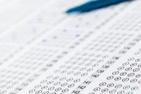 Test score sheet with answers Stock Photos