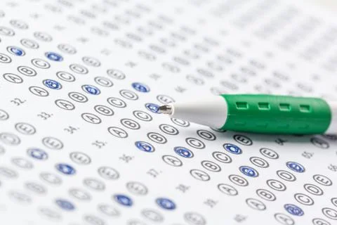 Test score sheet with answers Stock Photos