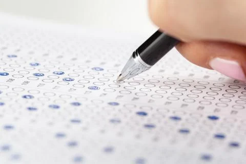 Test score sheet with answers Stock Photos