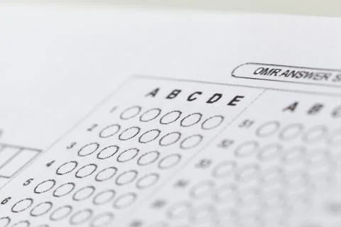 Test score sheet with answers Stock Photos
