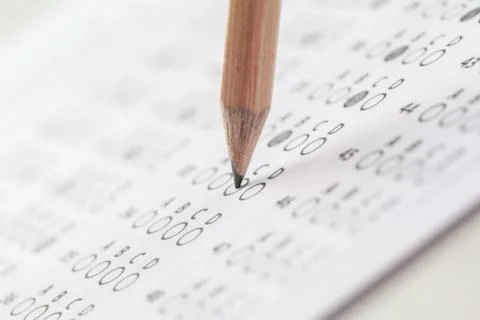 Test score sheet with answers Stock Photos