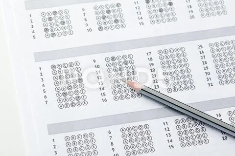 Test score sheet with answers Stock Photos