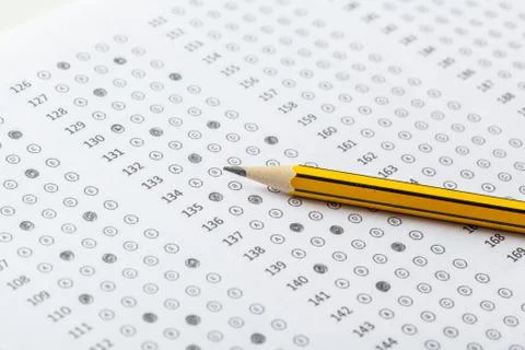 Test score sheet with answers Stock Photos
