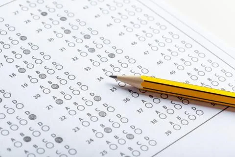 Test score sheet with answers Stock Photos