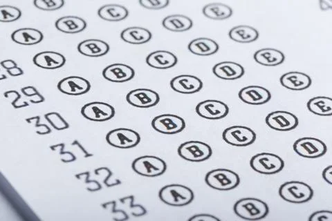 Test score sheet with answers Stock Photos
