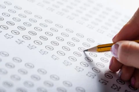 Test score sheet with answers Stock Photos